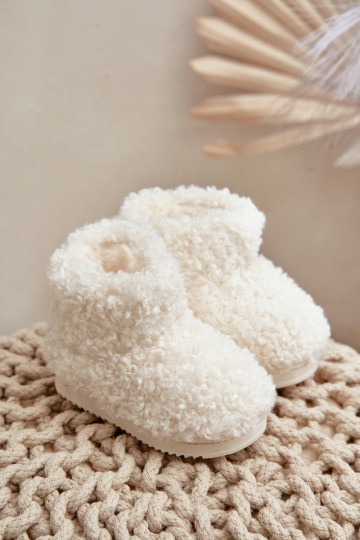 Bottes Bottes de neige Puéril avec un manteau de fourrure Typu Baranek couleur ivoire Mevael 2