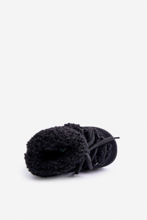 chaud Bottes Bottes de neige Puéril avec des sangles couleur noire Asija chaud Bottes Bottes de neige Puéril avec des sangles couleur noire Asija