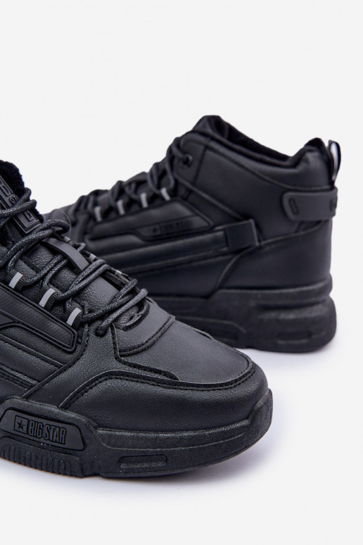 Chaussures modèle baskets pour hommes réchauffer Big Star OO174587 HI-POLLY SYSTEM couleur noire Chaussures modèle baskets pour hommes réchauffer Big Star OO174587 HI-POLLY SYSTEM couleur noire