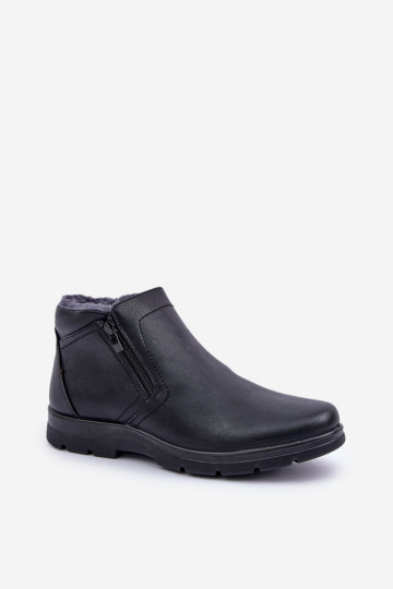 réchauffer pour hommes Bottes en cuir écologique couleur noire Daniello