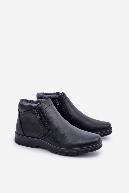 réchauffer pour hommes Bottes en cuir écologique couleur noire Daniello
