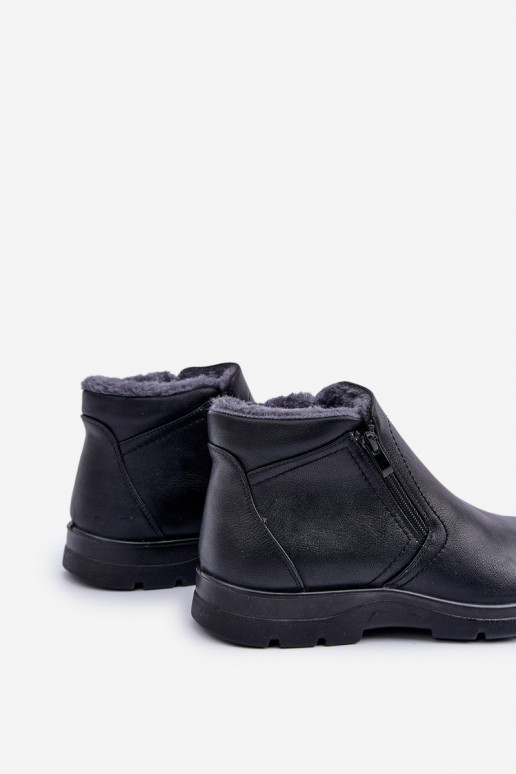 réchauffer pour hommes Bottes en cuir écologique couleur noire Daniello