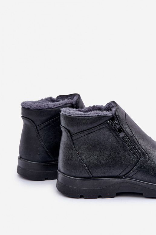 réchauffer pour hommes Bottes en cuir écologique couleur noire Daniello