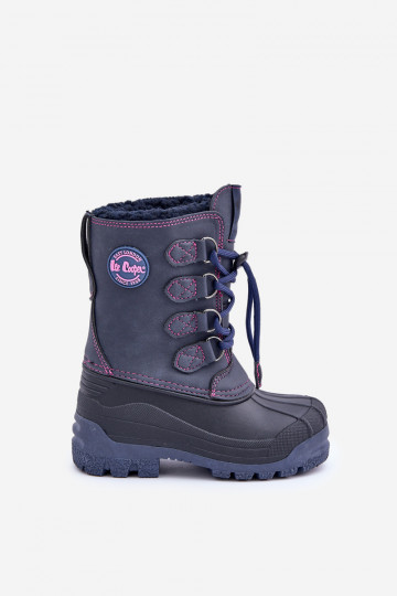 Grand chaud Bottes de neige Puéril avec une fermeture à pression Lee Cooper LCJ-24-44-2843K bleu foncé 2