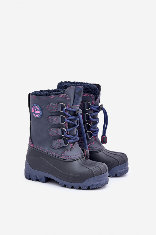Grand chaud Bottes de neige Puéril avec une fermeture à pression Lee Cooper LCJ-24-44-2843K bleu foncé Grand chaud Bottes de neige Puéril avec une fermeture à pression Lee Cooper LCJ-24-44-2843K bleu foncé