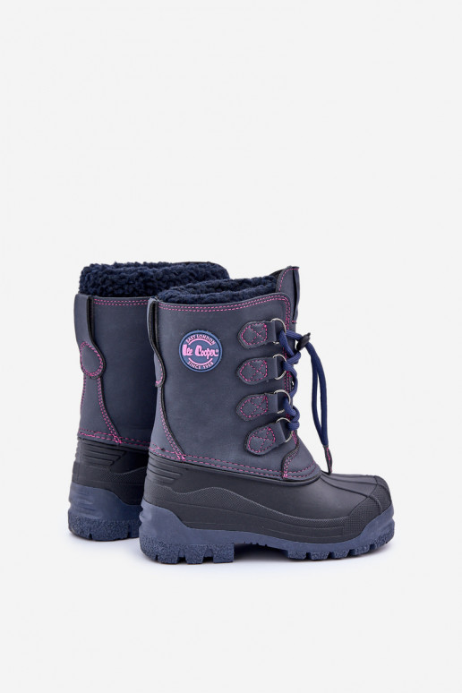 Grand chaud Bottes de neige Puéril avec une fermeture à pression Lee Cooper LCJ-24-44-2843K bleu foncé Grand chaud Bottes de neige Puéril avec une fermeture à pression Lee Cooper LCJ-24-44-2843K bleu foncé
