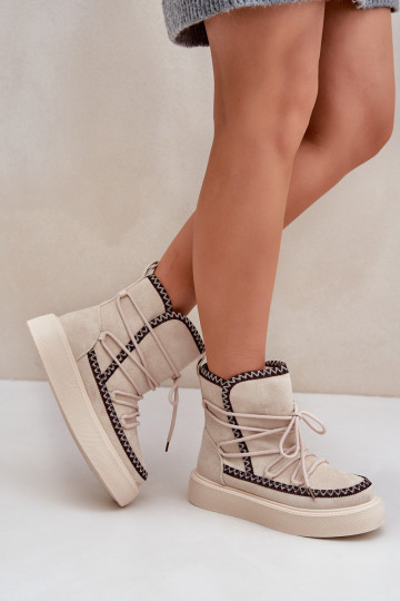 Bottes de neige Féminin Z Haftem avec une plateforme couleur ivoire Activéleris