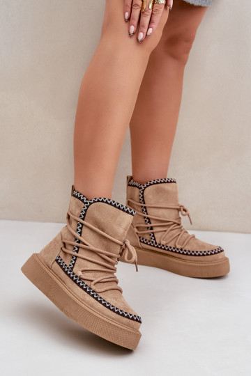 Bottes de neige avec plateforme couleur marron 2