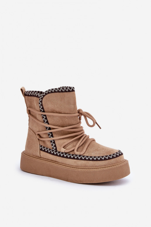 Bottes de neige avec plateforme couleur marron