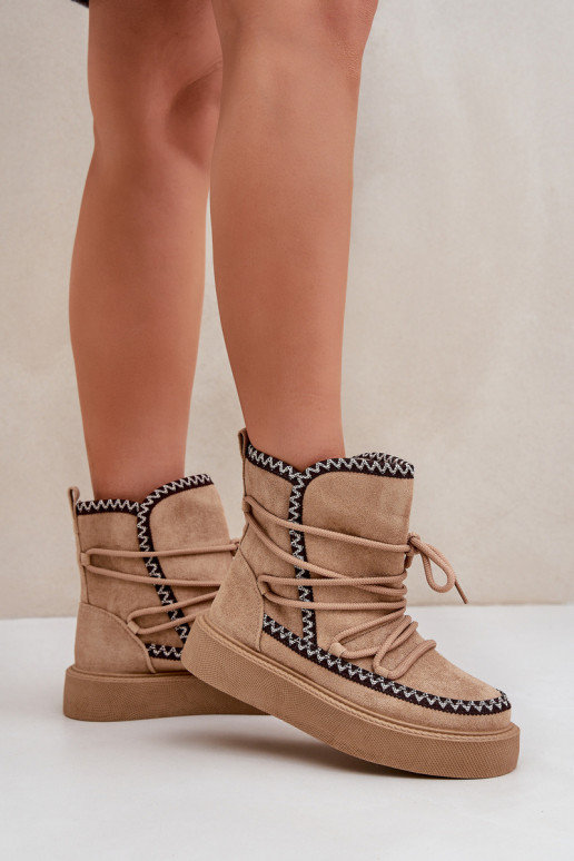 Bottes de neige avec plateforme couleur marron