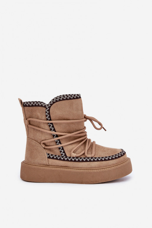 Bottes de neige avec plateforme couleur marron
