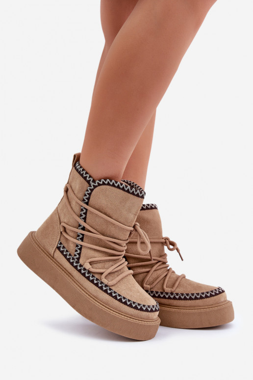 Bottes de neige avec plateforme couleur marron