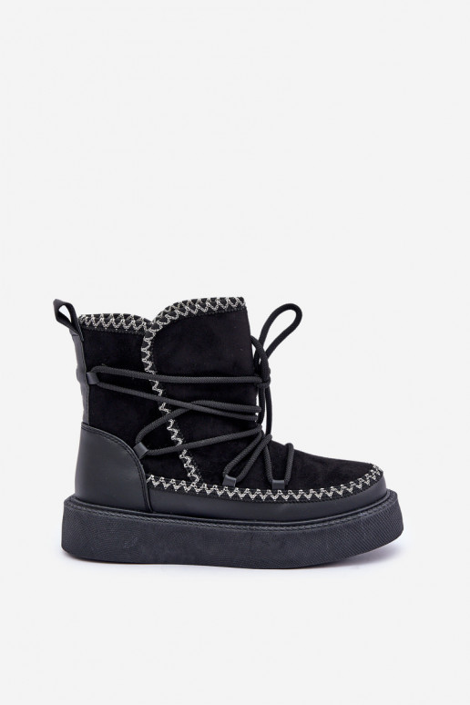 Bottes de neige avec plateforme couleur noire