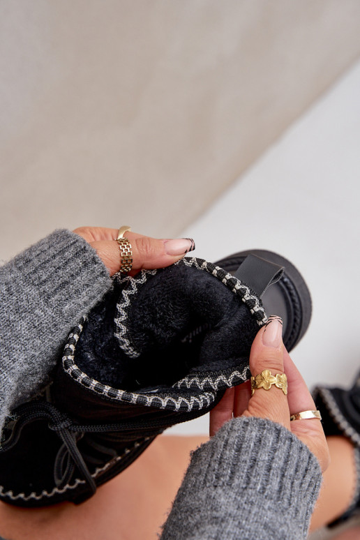 Bottes de neige avec plateforme couleur noire
