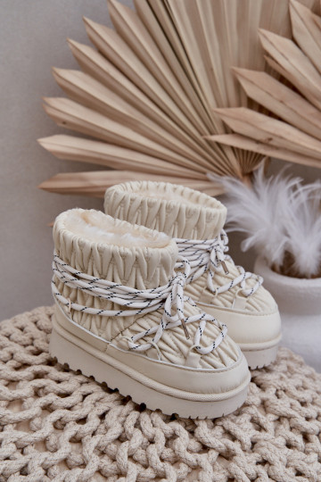 Bottes de neige Puéril réchauffer Grubym avec de la fourrure à l intérieur couleur ivoire Activéstira