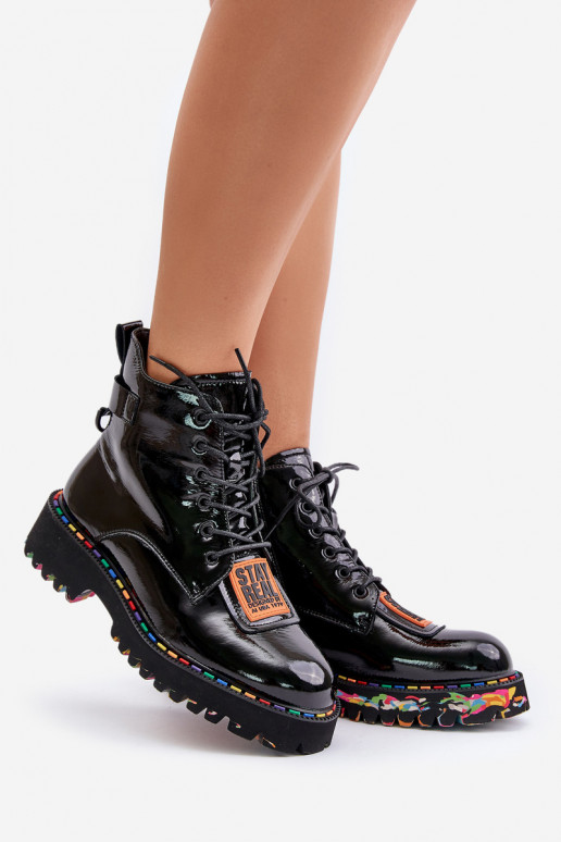 Bottes lacées noires et fourrées Artiker Bottes lacées noires et fourrées Artiker