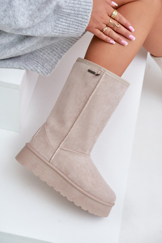 Grand Bottes de neige avec une plateforme Big Star OO274894 couleur ivoire Grand Bottes de neige avec une plateforme Big Star OO274894 couleur ivoire