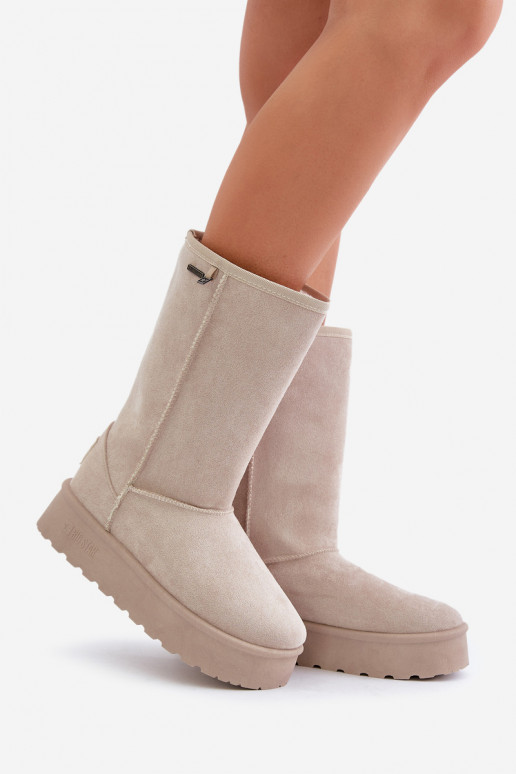 Grand Bottes de neige avec une plateforme Big Star OO274894 couleur ivoire Grand Bottes de neige avec une plateforme Big Star OO274894 couleur ivoire