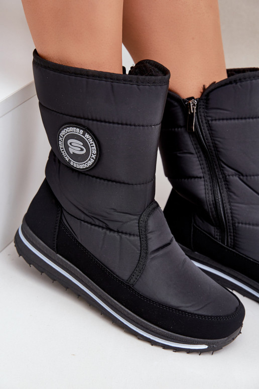 Bottes de neige Progress PROGJ-21-09 en noir pour femme Bottes de neige Progress PROGJ-21-09 en noir pour femme