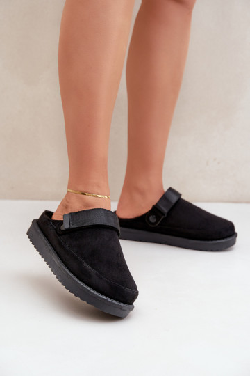 Chaussons isolés femme avec plateforme noires Neliel 2