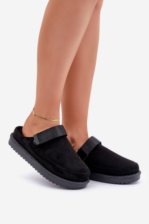 Chaussons isolés femme avec plateforme noires Neliel