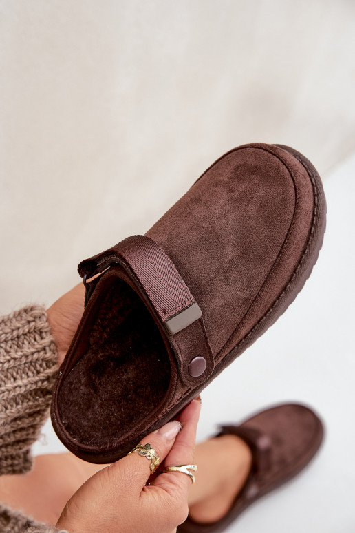 Chaussons isolés femme avec plateforme chocolat Neliel