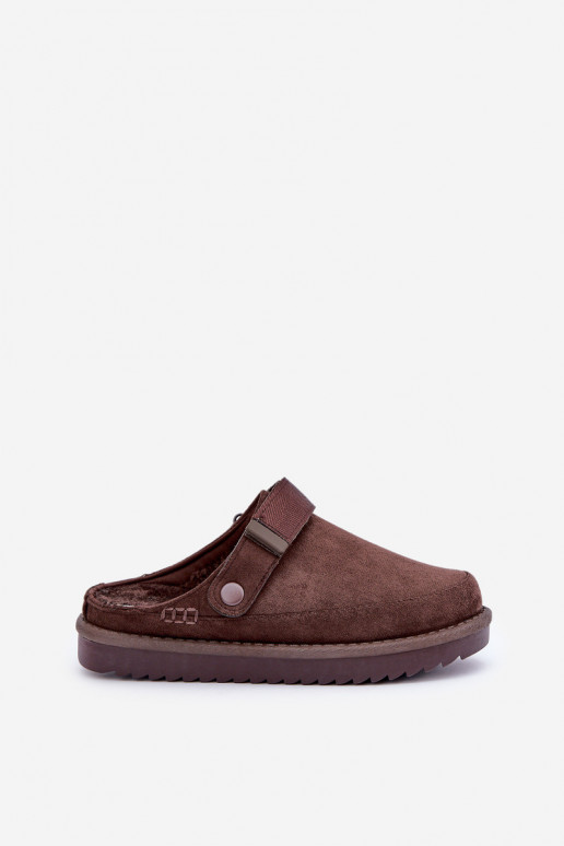 Chaussons isolés femme avec plateforme chocolat Neliel