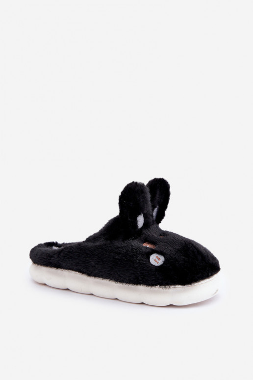 Chaussons avec peluche thème Lapin noir Tasha