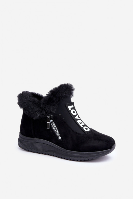 Chaussures modèle baskets Bottes pour femmes avec un manteau de fourrure couleur noire Zeriana Chaussures modèle baskets Bottes pour femmes avec un manteau de fourrure couleur noire Zeriana