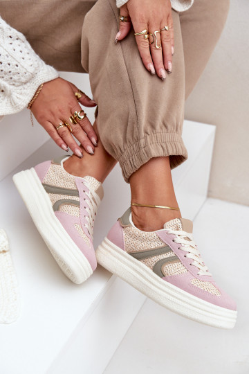Bottines pour femmes style sneakers avec plateforme multicolore Lesida