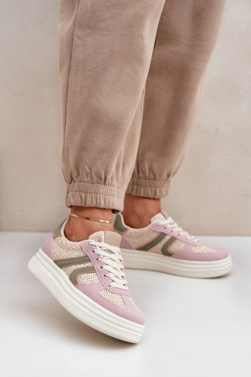 Bottines pour femmes style sneakers avec plateforme multicolore Lesida 2