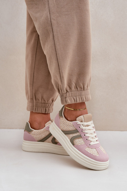 Bottines pour femmes style sneakers avec plateforme multicolore Lesida