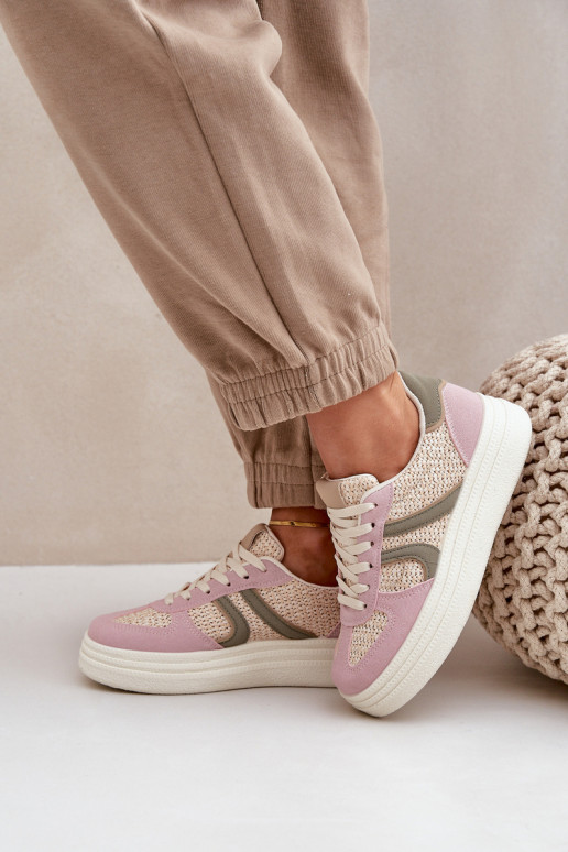 Bottines pour femmes style sneakers avec plateforme multicolore Lesida
