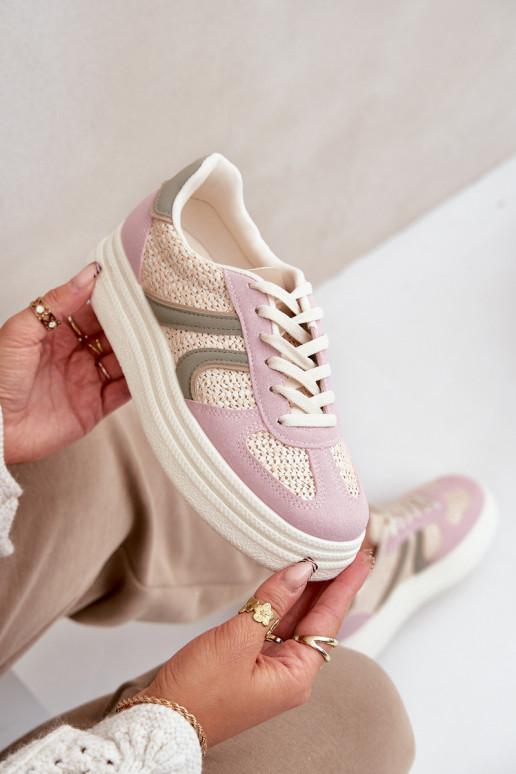 Bottines pour femmes style sneakers avec plateforme multicolore Lesida