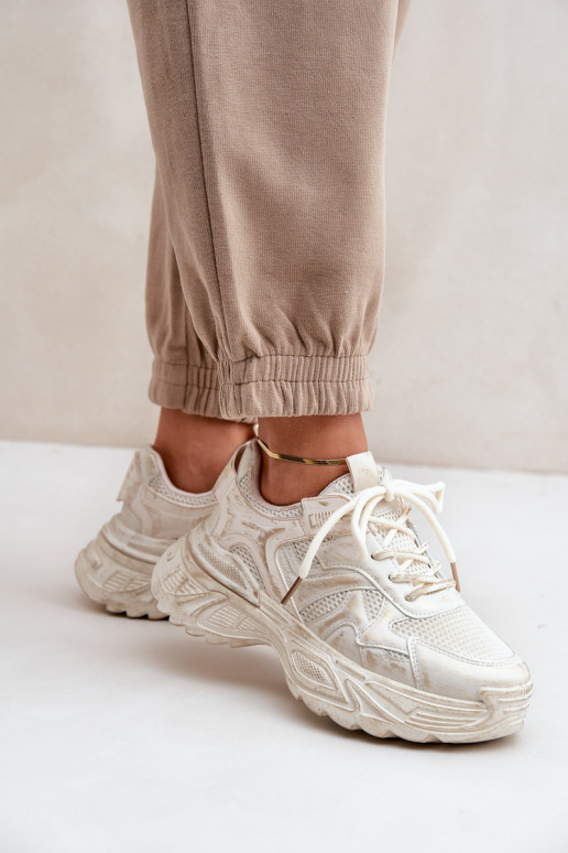 Bottines pour femmes style sneakers avec plateforme et usure couleur sable SeladĮen