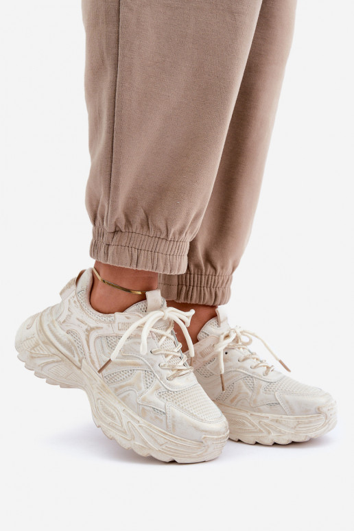 Bottines pour femmes style sneakers avec plateforme et usure couleur sable SeladĮen