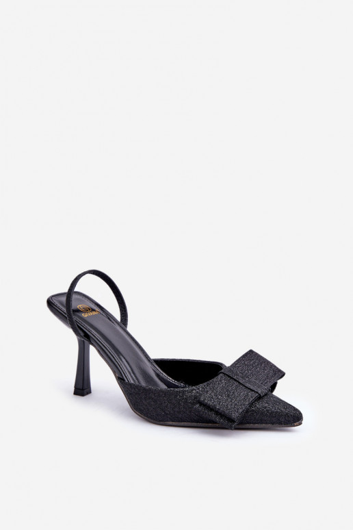 Escarpins brillants avec nœuds couleur noire Gredan