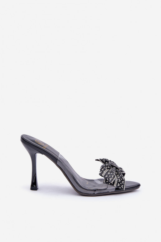 Voir à travers des sandales avec des talons fins Avec Brillant Arc couleur noire Viosta Voir à travers des sandales avec des talons fins Avec Brillant Arc couleur noire Viosta