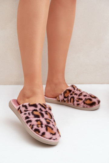 Chaussons pour femmes avec fourrure à motif léopard Inblu EK000008 couleur rose 2