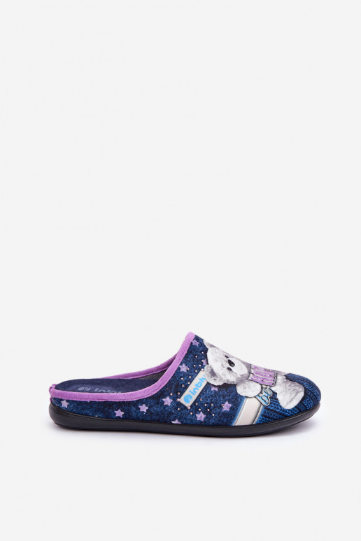 chaussures fait maison Féminin Chaussons Avec l ours Inblu GF000025 bleu foncé chaussures fait maison Féminin Chaussons Avec l ours Inblu GF000025 bleu foncé