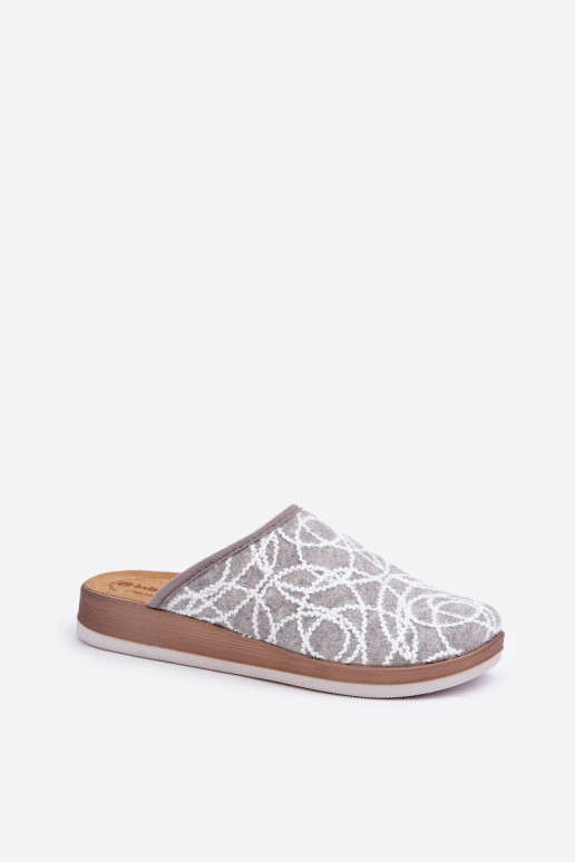 Chaussons Mules Femme Inblu CT000028 gris brillant