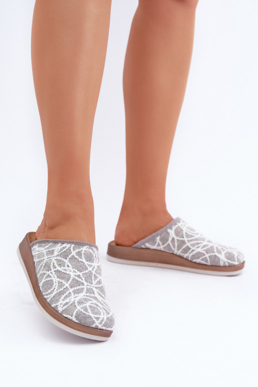 Chaussons Mules Femme Inblu CT000028 gris brillant