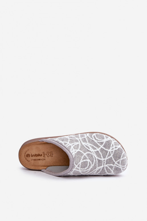 Chaussons Mules Femme Inblu CT000028 gris brillant