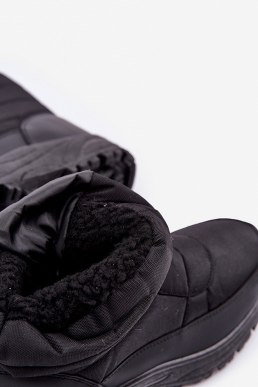 Bottes de neige pour hommes avec fourrure intérieure noires Linnora