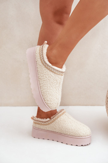 Bottes de neige Féminin avec une plateforme Z Haftem couleur ivoire Tirissa