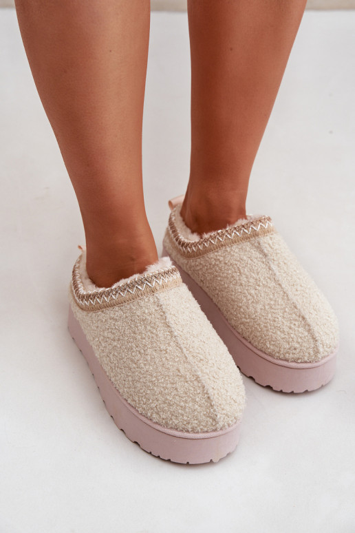 Bottes de neige Féminin avec une plateforme Z Haftem couleur ivoire Tirissa