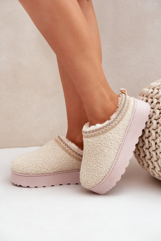 Bottes de neige Féminin avec une plateforme Z Haftem couleur ivoire Tirissa