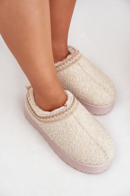 Bottes de neige Féminin avec une plateforme Z Haftem couleur ivoire Tirissa