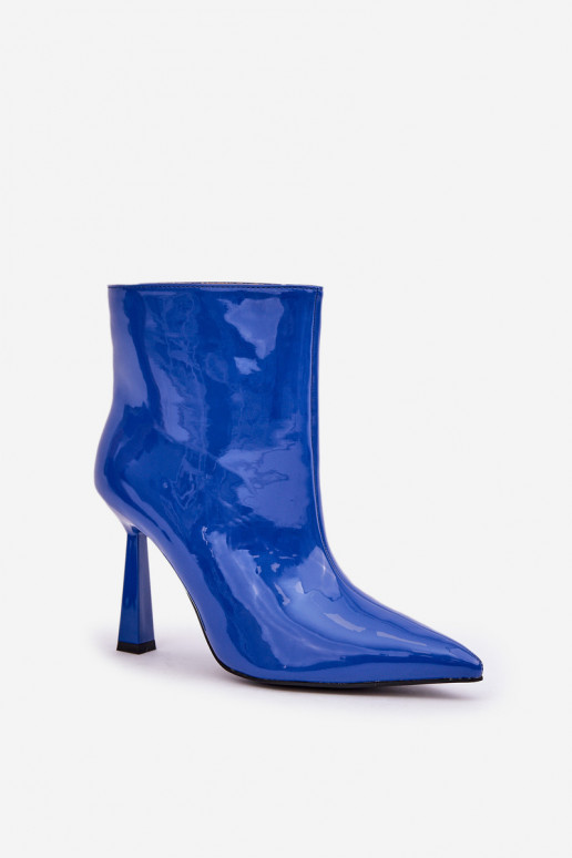avec effet vernis Bottes Activé Szpice Un modèle convaincant couleur bleue Seliri avec effet vernis Bottes Activé Szpice Un modèle convaincant couleur bleue Seliri