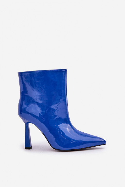 avec effet vernis Bottes Activé Szpice Un modèle convaincant couleur bleue Seliri avec effet vernis Bottes Activé Szpice Un modèle convaincant couleur bleue Seliri